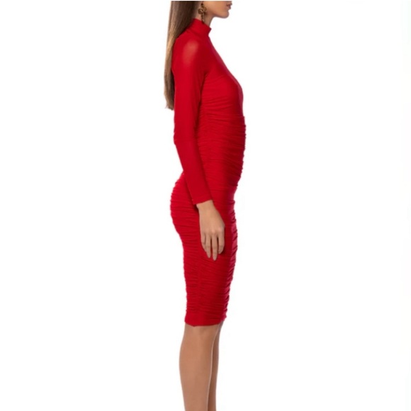 AKIRA Vibrant Red Long Sleeve Dress NWT - Picture 2 of 6